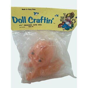 Vintage Kewpie Doll Crawling Rubber Vinyl Naked Baby Shower Cake Topper 4.75 in